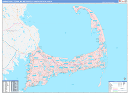Barnstable Town ColorCast Wall Map